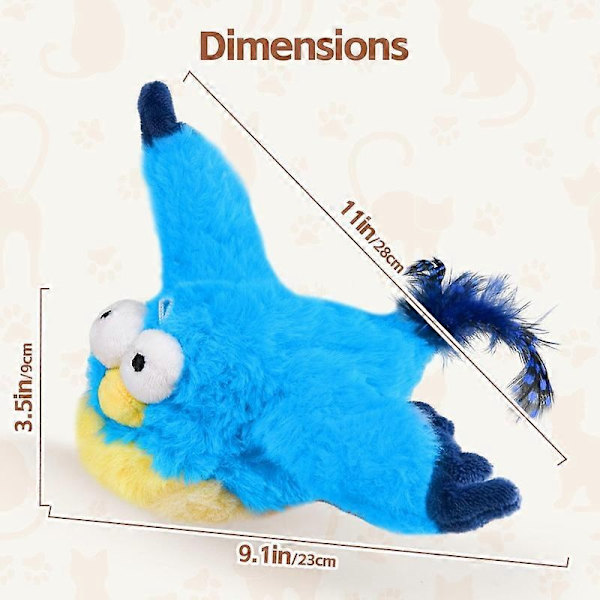 Interactive Cat Toys, Rechargeable Chirping Flapping Bird (Non-Flying)
