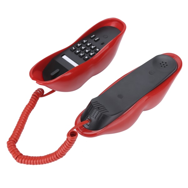 WX-3016 Fashionable Funny Home Lip Telefonnummer Opbevaringsfunktion med US/UK WiringRed