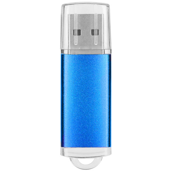 USB Flash Drive Gjennomsiktig deksel Blå Bærbar lagringsminnepenn for PC Tablet2GB