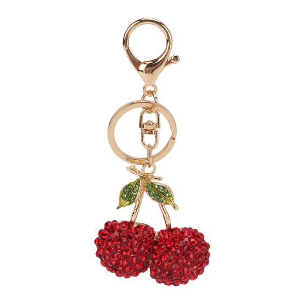 Kirsebærnøglering Cherry Shape Sød modebilnøglering med nøgleringe Krog Sød nøglering til håndtaskedekoration til fødselsdag Rød