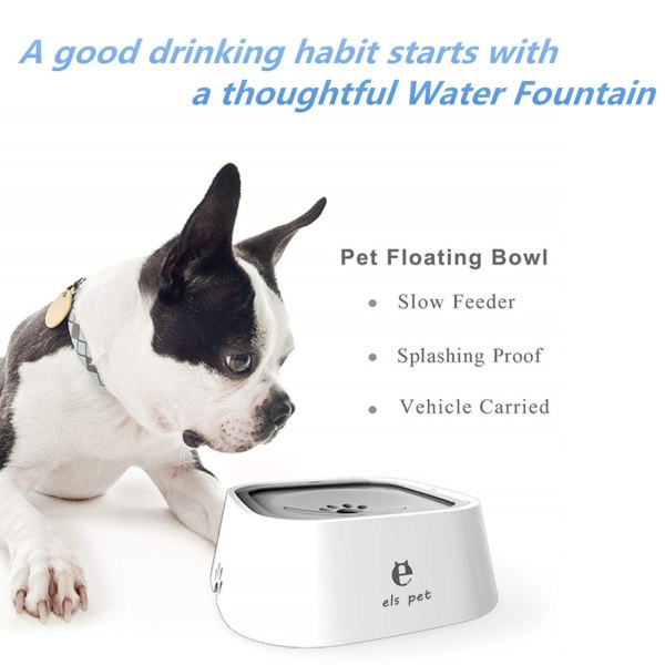 YOUTHINK Husdjursvattenskål Antispill Automatisk hundskål Fordonburen flytande skål Långsam Wate