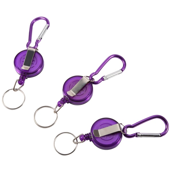 3 kpl kalastustyökalu nylon pysäytin, sisäänvedettävä rengaskelan pidike avaimenperä (violetti)