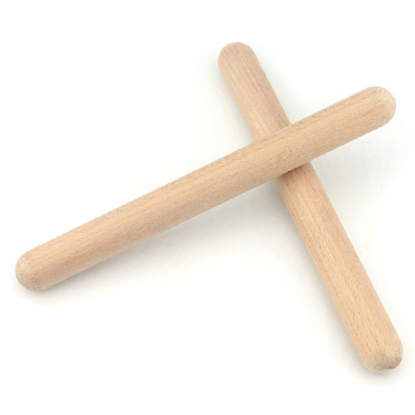 1 pari Wood Claves -lyömäsoittimet Natural Rhythm Sticks