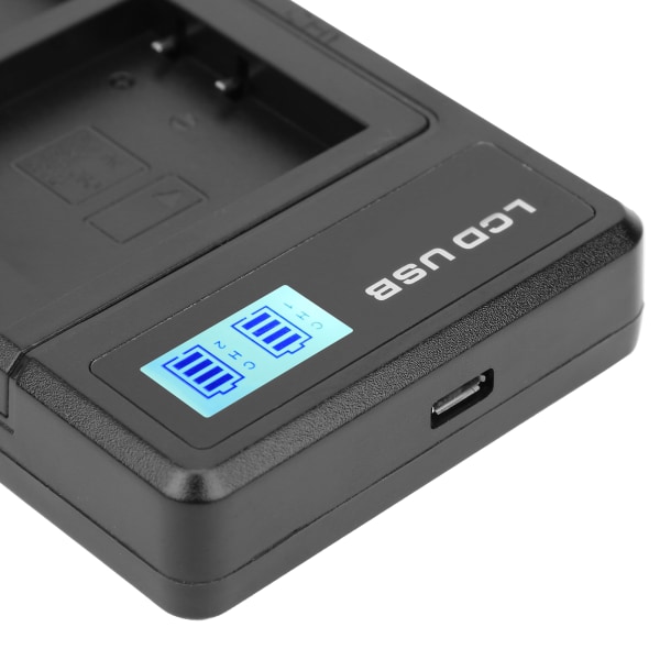 Bærbar NPBN1 USB-kamera dobbel lader med LCD-skjerm
