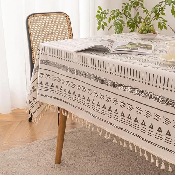 Bohemisk stil vandafvisende dug, vaskbar, rektangulær, bomuld, til haven, farve: 1#, dimensioner: 140 x 140 cm ODIPIE