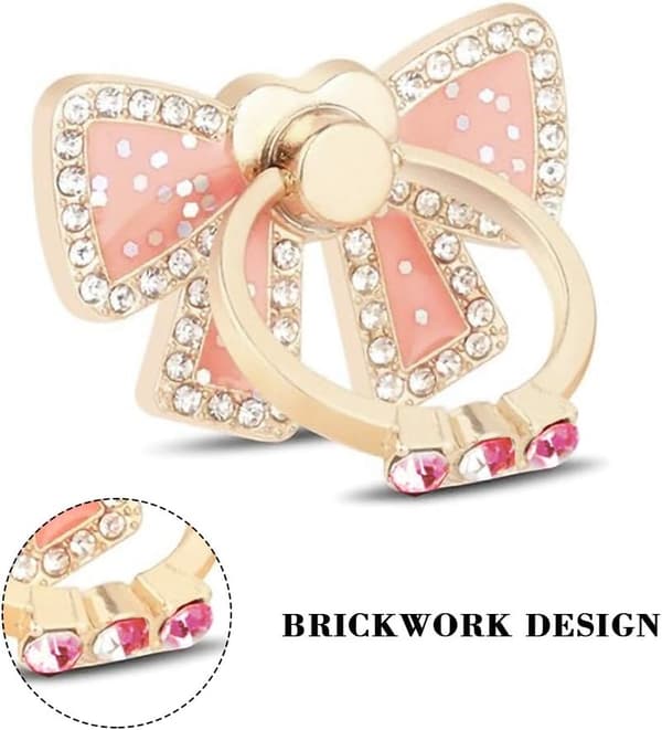 Mobiltelefon Ringholder, Fingergreb Ring Stativholder 360 Rotation Lim Glitter Sommerfugl Kickstand Ring til Telefon
