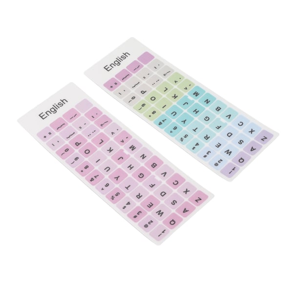 2st Tangentbordsdekaler Färgglada engelska språk Dammtät vattentät beläggning PVC-material Dator Keycaps Stickers A