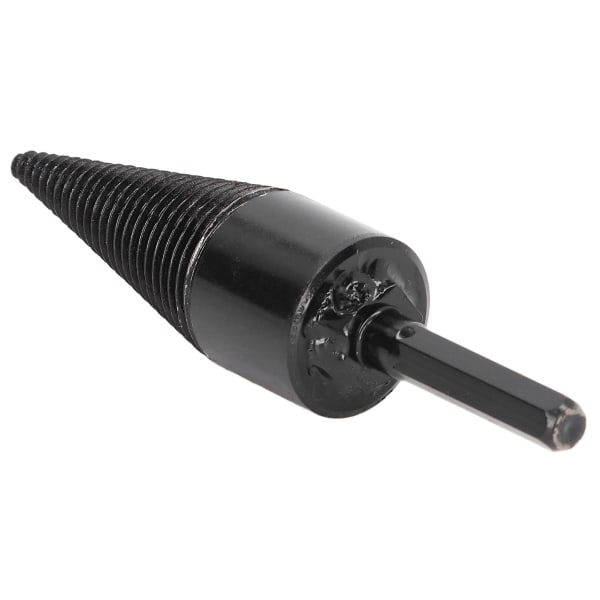 Brændeøksbor, brændekløver, kulstofstål, kegleformet sekskantet skaft, boreværktøj, sort, 45 mm / 1,77 tommer