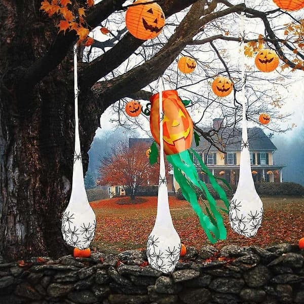 3.2FT Halloween Decoration Hanging Luminous Spider Egg Cocoons 3-pack