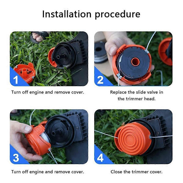 2 ST Nylon Trimmer Line Spool for Black & Decker Grass Trimmer Line Spool A6441