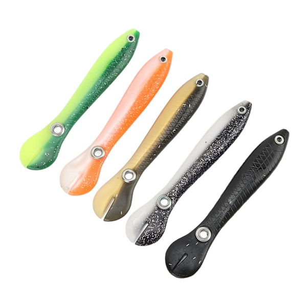5 st konstgjorda fiskedrag 10 cm 3D-simulering silikonöga Vivid Portable Loach Mjukt bete