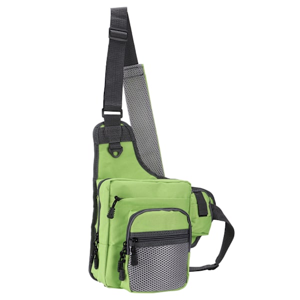 Polyester Multifunktionel Fiskegrej Crossbody Taske med Justerbare Skulderstropper (Grøn)