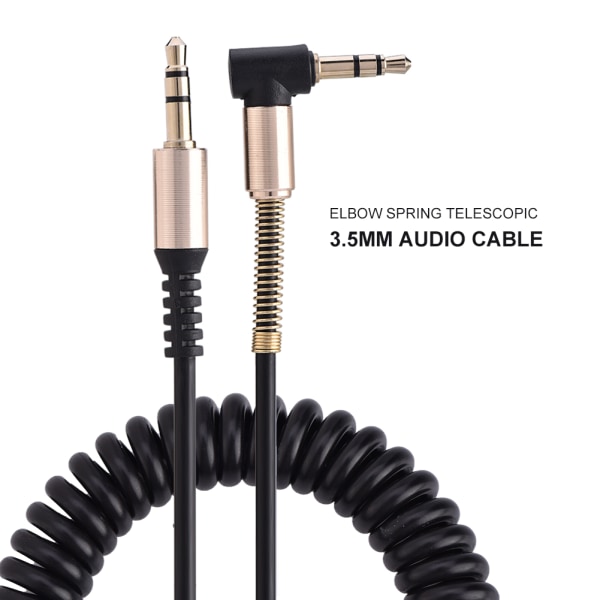 3,5 mm hann-til-hann vår Aux-kabel L-formet og I-formet uttrekkbar ledning for bilstereohodetelefoner