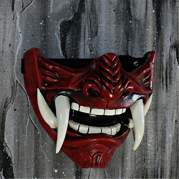 Skummel Ninja-maske - Japansk halvmaske med tiger-, drage-, Tengu- og skilpaddedesign