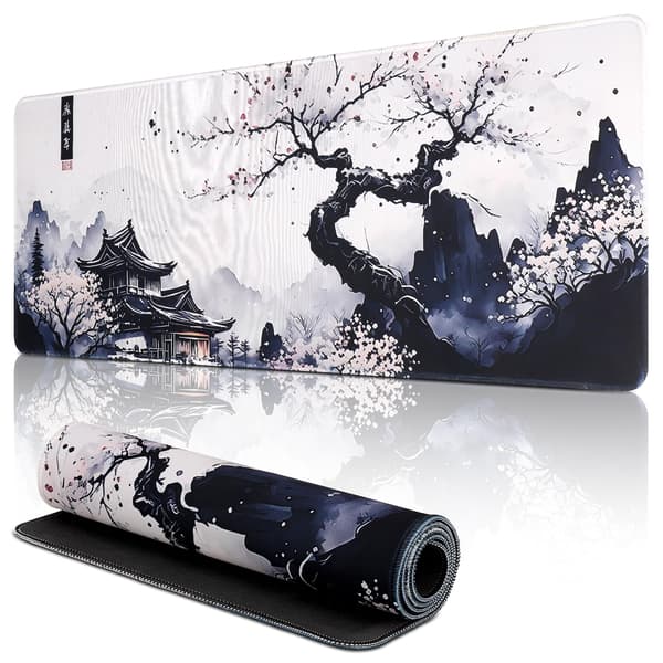 Sklisikker musematte, 80 x 30 cm utvidet musematte, vanntett gamingmusematte, skrivebordsmatte med gummibase, skrivebordsunderlag for bærbar PC (01- Plommefarget musematte)