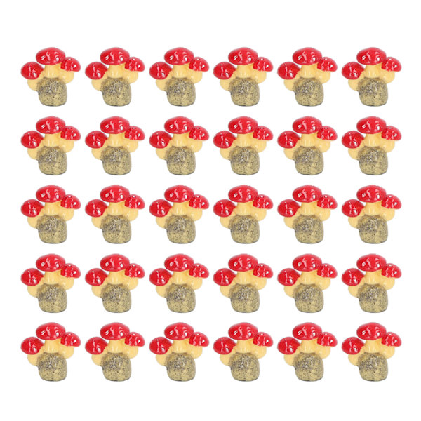 30 stk 1:12 Dukkehustsopp i Harpiks Miniatyr DIY Realistisk Bærbar Harpiks Sopp Ornament