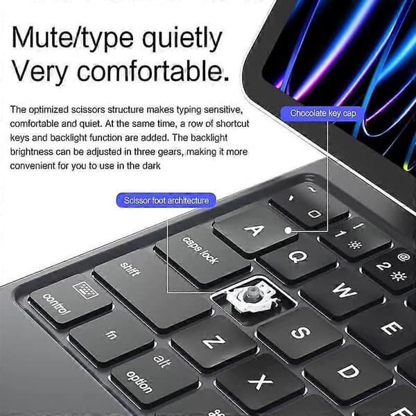 For iPad Pro 13 (2024) Magnetic Floating Bluetooth Keyboard + Leather Tablet Case