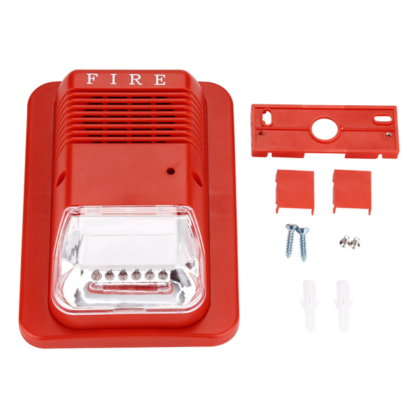 Rød lyd og lys Brandalarm Strobehorn - Hjemmekontor Hotel Sikkerhedssystem Sensor (1 stk)