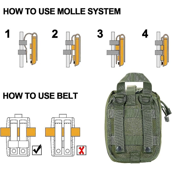 Molle Irrotettava EMT Lääketieteellinen Ensiapu IFAK Pelastuspussi