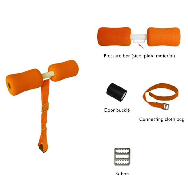 Hamstring Curl Strap Bærbar Justerbar Døråpning Sit Up Treningshjelp Mage Trener for Hjemmetrening Arbeidsreiser