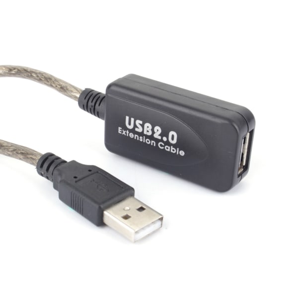 20M USB 2.0 Typ A Hane till Hona Förlängningskabel Svart