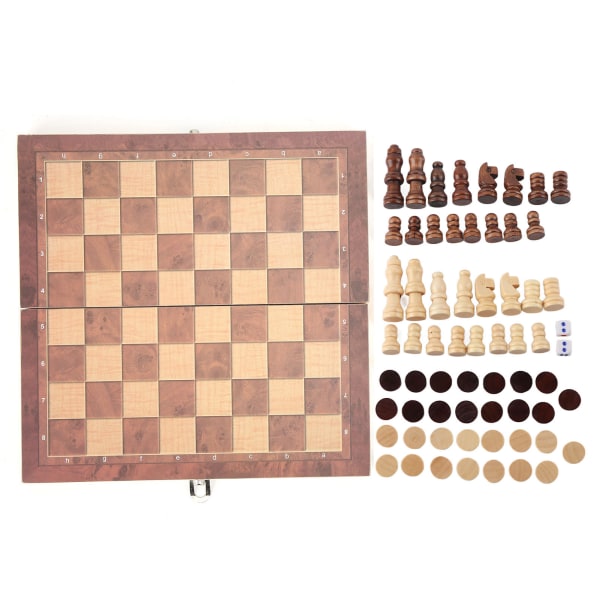 3-i-1 skak dam Gobang sammenfoldelig skakbræt Bærbart interaktivt skakspillegetøj 24 x 24 cm / 9,4 x 9,4 tommer