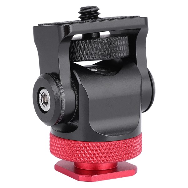 Hot Shoe Mount Monitor Flash Mic Holder 1/4" skrue Kameraholdere Stand Bracket (Sort Rød)