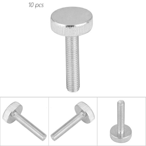 10 stk M8 sinkbelagt karbonstål flate riflete hodeskruer tommelskruer (M8*40)