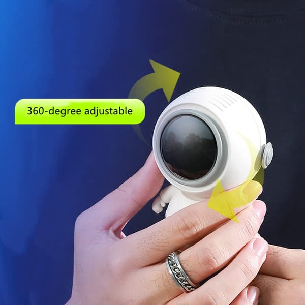 Astronaut håndholdt ventilator, 3 hastigheder, USB genopladelig, til børn/voksne, sort black