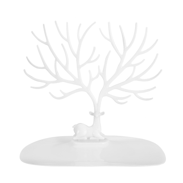 Gevirformet fadhalskæde Armbånd Vedhæng Smykker Organizer Display Holder (Hvid)