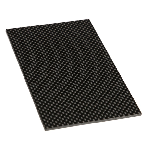 Karbonfiberplatehardhet Korrosjonsbestandighet blank overflate Karbonfiberark kypert for modell 75x125x3mm/3x4.9x0.12in
