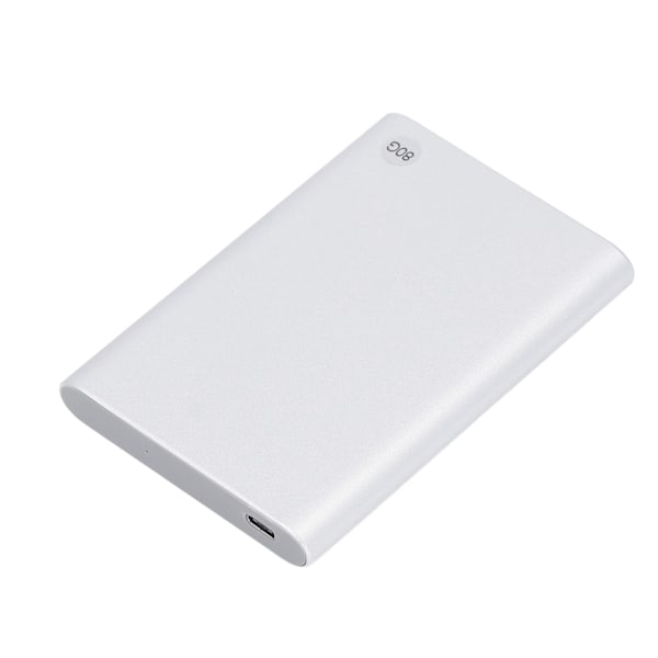 2,5 tommer HDD Ekstern Kabinet Type C USB3.1 Op til 10 Gbps Ultra Tynd Bærbar Ekstern Harddisk Mobil Harddisk til PC Laptop Sølv 80 GB
