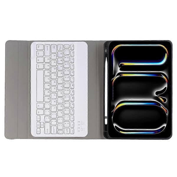 A13B Leather+TPU Tablet Protective Bluetooth Keyboard Case with Pen Holder for iPad Pro 11 (2024)