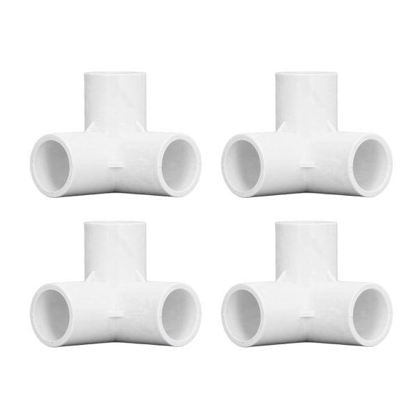 10 stk. 3-vejs rørfittings PVC-plast højre vinkel T-forbindelse 20 mm indvendig diameter hvid