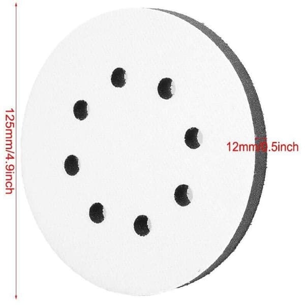 125 mm Buffer Interface Fleksibel, Egnet til Pneumatiske og Elektriske Selvrengørende Polermaskiner (8 Huller)