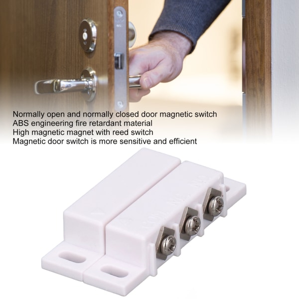 2 set magnetisk reedbrytare NO NC trådbunden ytmonterad magnetisk kontaktbrytare för dörrfönster