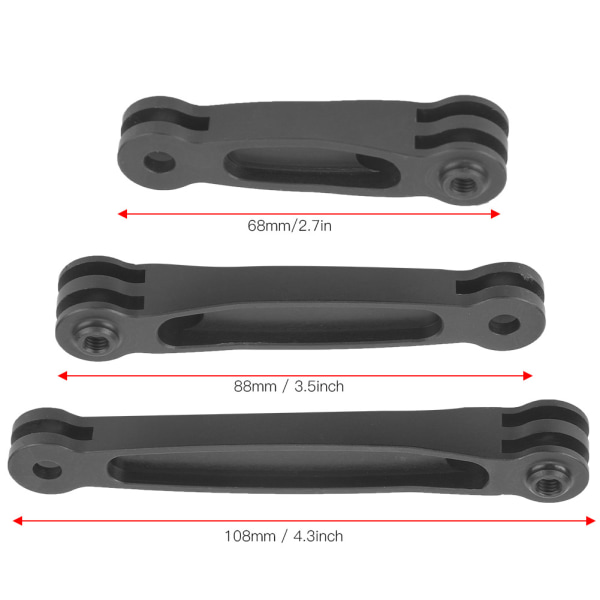 3-i-1 aluminiumslegering Monopod forlængerstang til Gopro SJCAM XiaoYi Sony actionkameraer