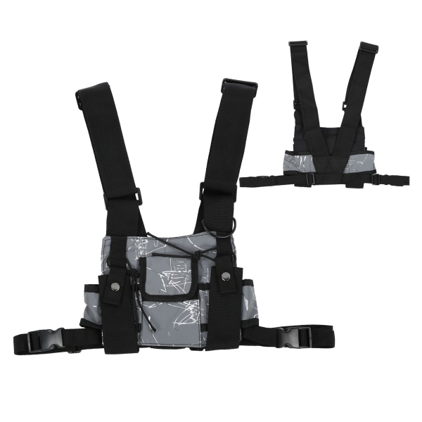 Reflekterende Taktisk Vest med Justerbar Stropp - Multifunksjonell Utstyr for Walkie Talkie