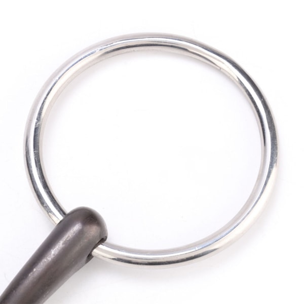 Slitstark rostfritt stål ring Snaffle Mun hästbett med elliptisk kopparlänk (115 mm)