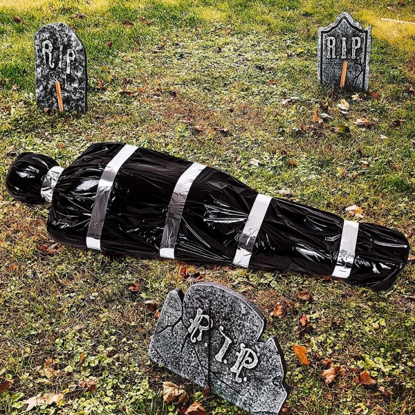 Halloween-dekorasjoner Skummel Falsk Lik i Pose Død Offer Rekvisitter Hallowmas Innendørs og Utendørs Rekvisitt Skummel Spøkelseshus Dekor