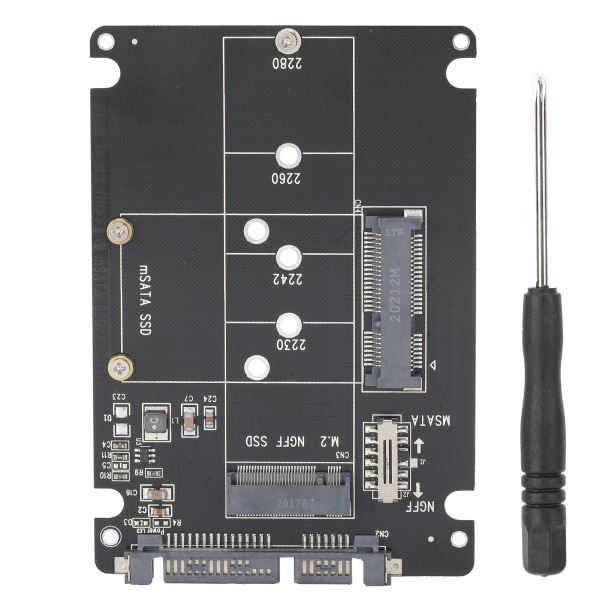 M.2 NGFF/MSATA til SATA 3.0 Adapter SSD til SATA Converter Reader Board Computer Utstyr