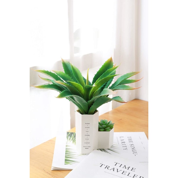 Grøn-kunstig aloe vera plante - 12" bred Til indendørs og udendørs dekoration, have og badeværelse