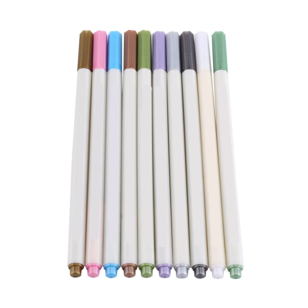 Ny 10 stk album foto metallisk farve markør penne farverig blæk DIY scrapbog kort fremstilling