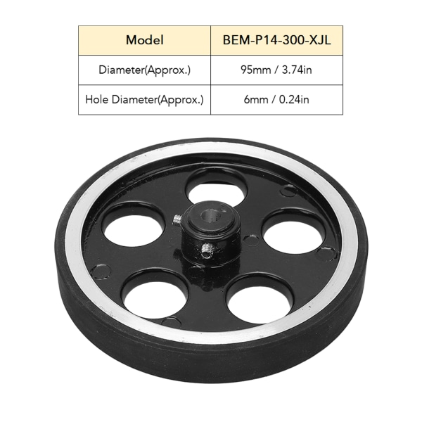 Längdmätarhjul 6mm öppning encoder mätartillbehör för räknemätning BEM-P14-300-XJL-Svart-2 stycken