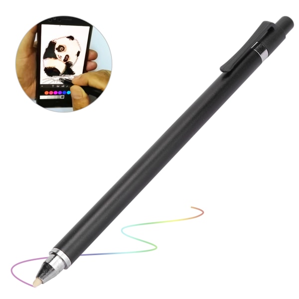 Stylus Pen DoubleHead Tablet Mobiltelefon Skärm Beröring Icke-uppladdningsbar universal typ (svart)