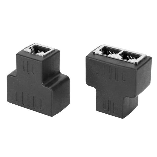 2 stk. Ethernet Kabel Adapter 1-indgang 2-udgang RJ45 Hun Interface LAN Stik Kabel Forlænger Splitter til Internetledning