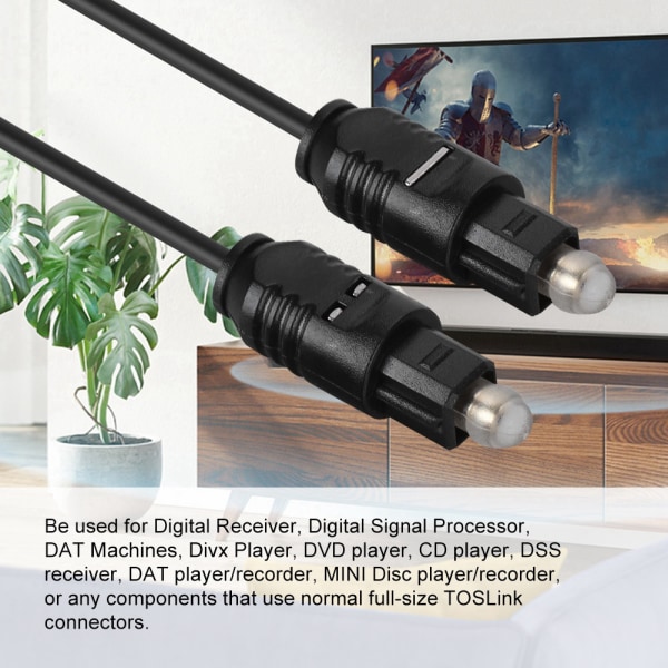 Ny OD2.2mm Digital Fiber Optisk Lydkabel for TosLink Kabler MD DVD 3m