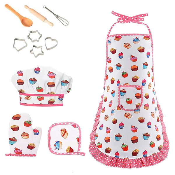 11 stk børn hjemmekøkken legetøj forklæde bageværktøj sæt simulering mini køkken kage surround