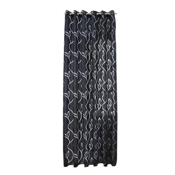 2 läpinäkyvän verhon setti - kodinsisustus - 100 x 250 cm - musta Black