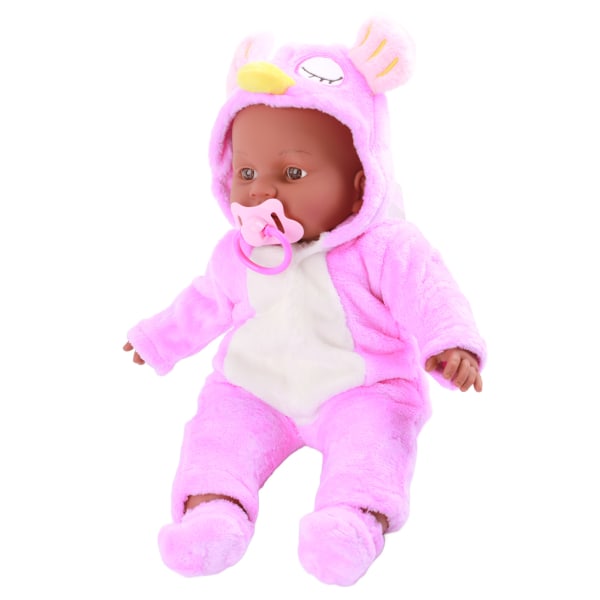 16 tommer Reborn Baby Dolls Vinyl Sort Hud Sødt tøj Naturtro Reborn Dukker med sut